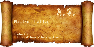 Miller Hella névjegykártya